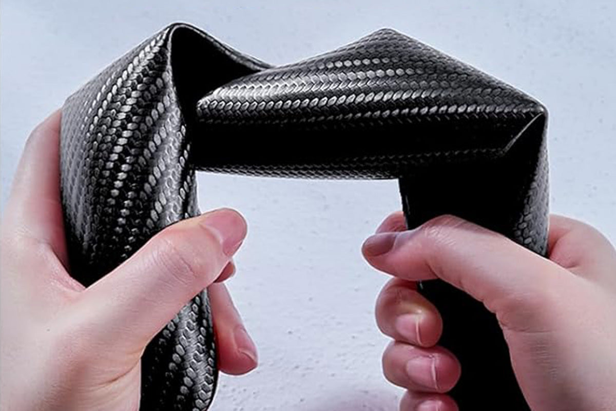 3 Piece Carbon Fiber Steering Wheel Cover Non-Slip Grip Protector