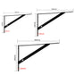 2Pcs Mild Steel Shelf Bracket Reinforced Heavy Duty Floating Shelves-Black