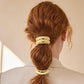3Pcs Metal Gold Hair Ties with Geometric Design Stretchy Ponytail Cuff Holders