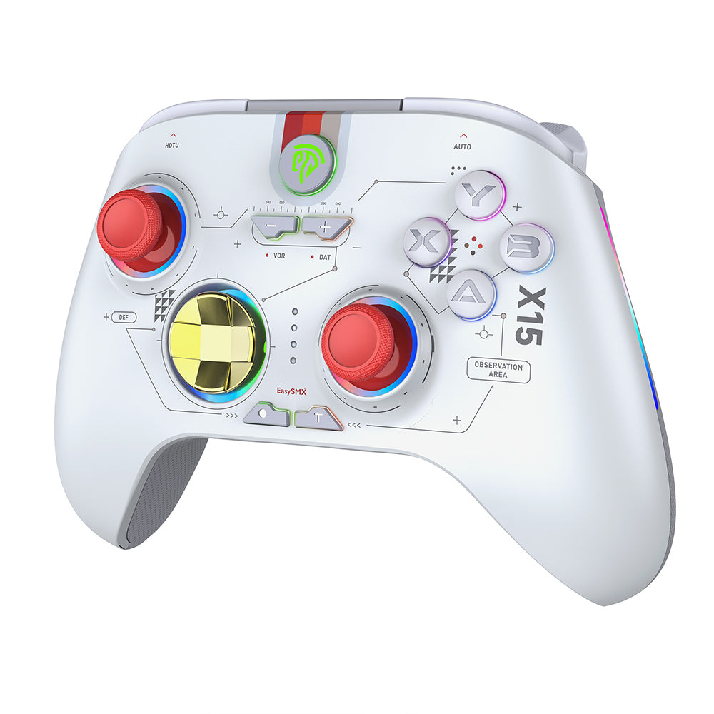 EasySMX X15 PC Controller Wireless Bluetooth Controller with Hall Joysticks Triggers RGB Lighting for Switch Windows PC Android