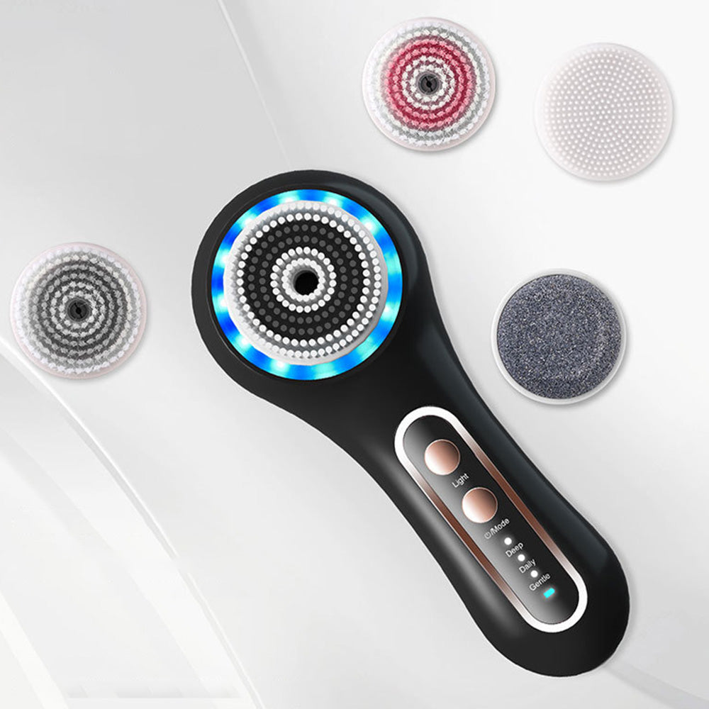 Face Scrubber Exfoliator Rechargeable Facial Cleansing Brush Rotating Cleanser for Exfoliating