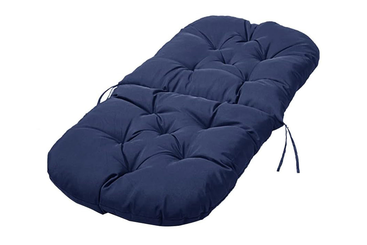 Solid Twill Swivel Rocker Chair Cushion High Back Water Resistant Pad-Navy