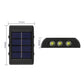 4Pcs Solar Wall Light for Outdoor Fence Waterproof Convex Lens Design