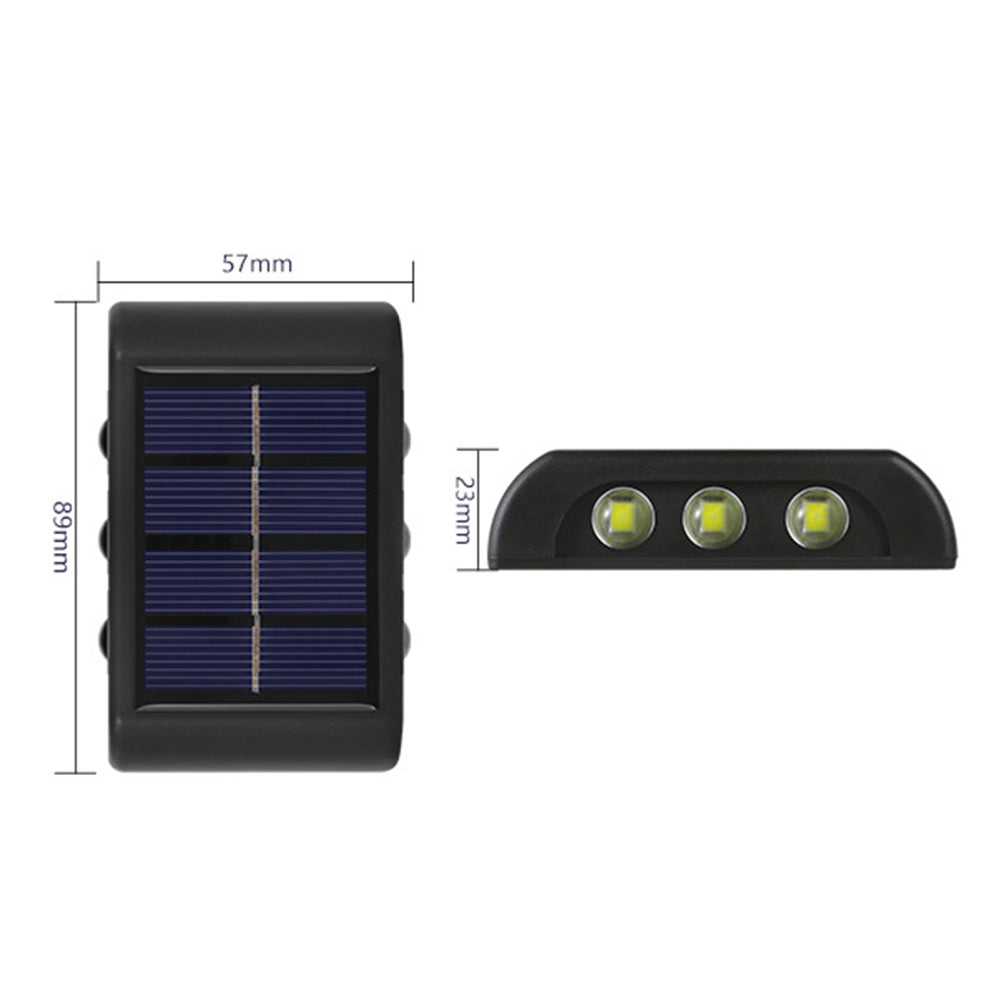 4Pcs Solar Wall Light for Outdoor Fence Waterproof Convex Lens Design