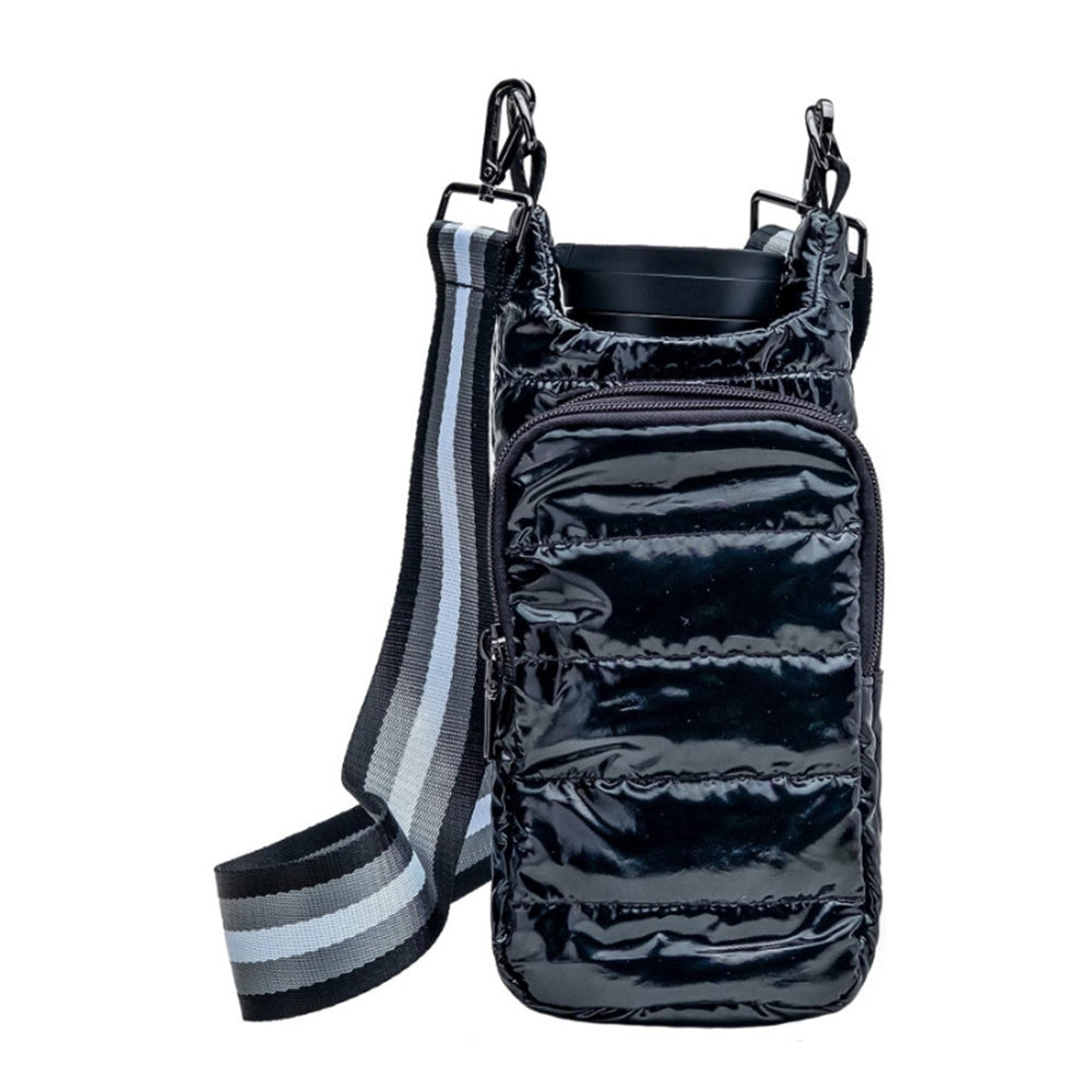 Adjustable Quilted Water Bottle Carrier Bag