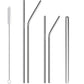 17Pcs Reusable Stainless Steel Straws Set with Cleaning Brushes and Pouch