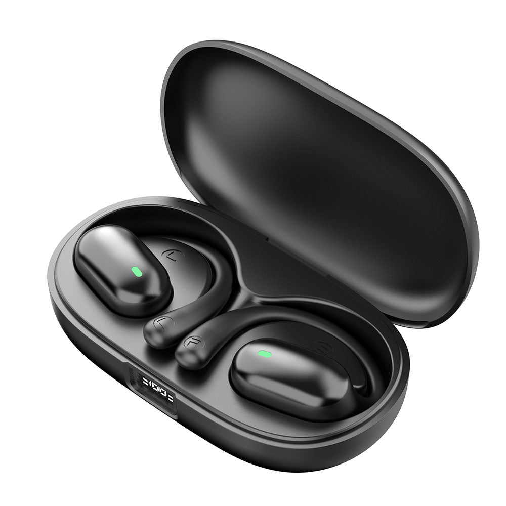 Open Ear Bluetooth Headphones with Noise Cancellation and LED Display Charging Case