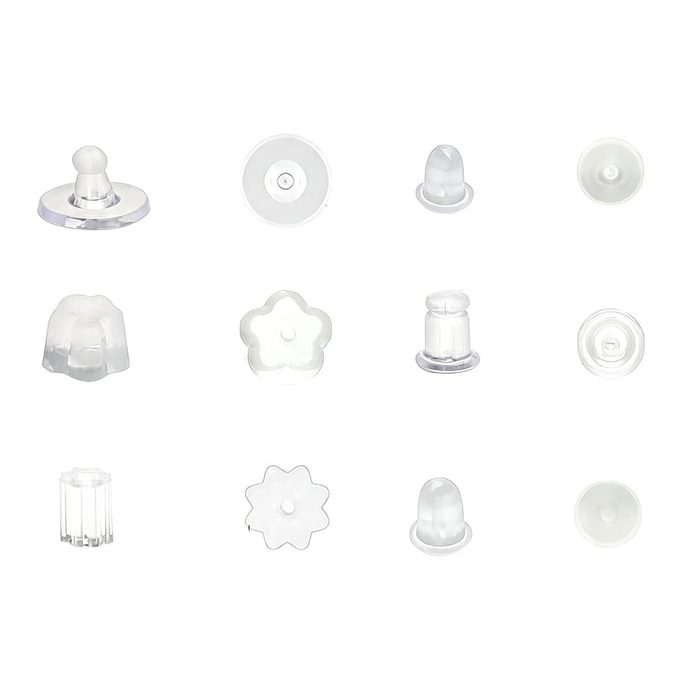 600Pcs Silicone Earring Backs Replacement Set with Storage Box and 6 Styles for Earrings