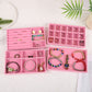 4pcs Stackable Jewelry Organizer Boxes Set for Earrings Rings Necklaces Bracelets