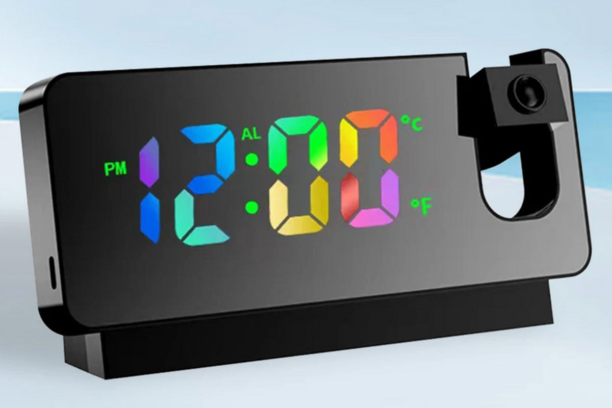 LED Digital Smart Alarm Clock with Projection Temperature Time LCD Display