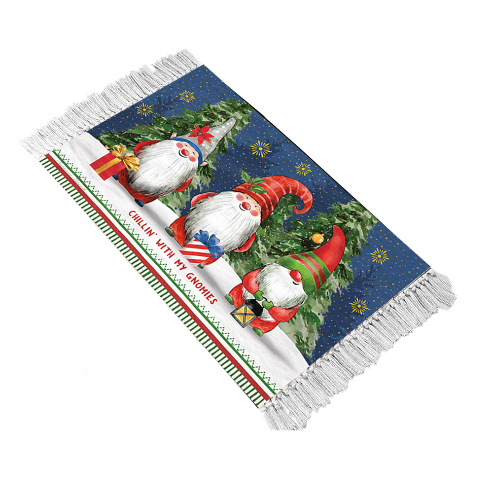 Christmas Dwarf Woven Washable Rectangular Floor Mat Floor Rug
