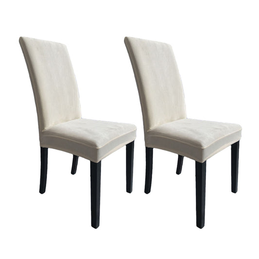 2Pcs Soft Plush Dining Chair Slipcover Antislip Chair Covers for Dining Room