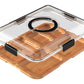 Charcuterie Board with Clear Lid Travel Portable Cheese Board and Cutting Boards