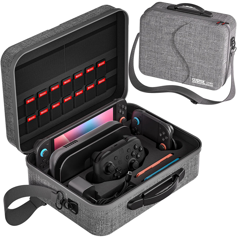 Deluxe Travel Carrying Case for Nintendo Switch 2 with Shoulder Strap and 14 Game Card Slots