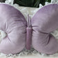 Butterfly Shape Throw Pillow with Lace Ruffle Trim Decorative Cushion Home Decor Cushion Butterfly Velvet Throw Pillow