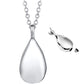 Stainless Steel Teardrop Cremation Pendant Water Drop Tear Shaped Keepsake Necklace