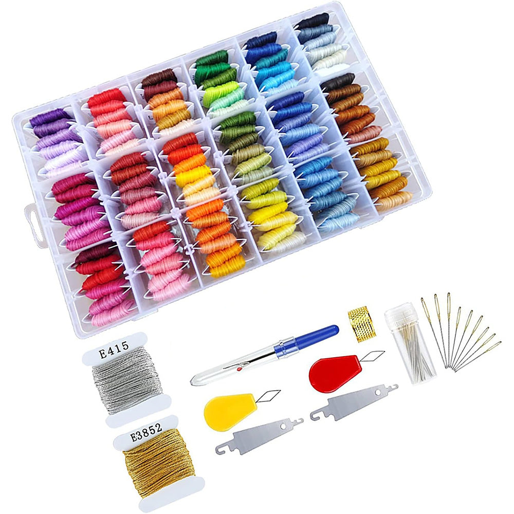 108 Color Friendship Bracelet String Kit with Tools Embroidery Floss Set for DIY Embroidery