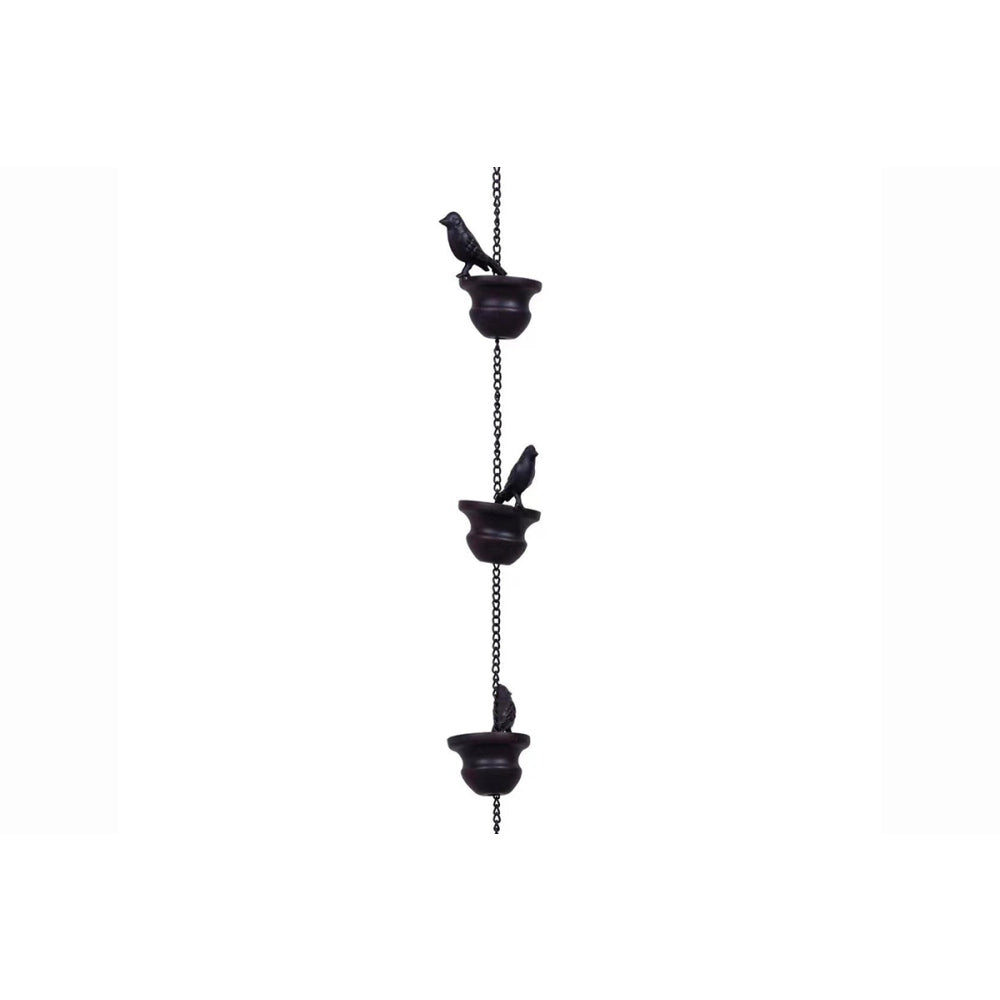 Vintage Mobile Bird Rain Chain Garden Hanging Pendant Craft Wind Chime for Outdoor Gutter