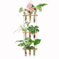 3 Tiered Wall Hanging Terrarium With Wooden Stand Hanging Tube Glass Vases