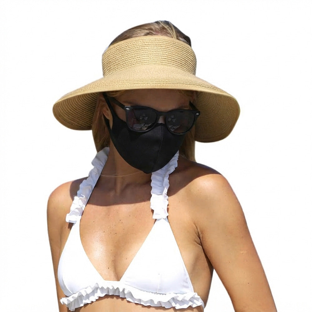 Foldable Adjustable Wide Brim Open Top Outdoor Sun Visor Hat