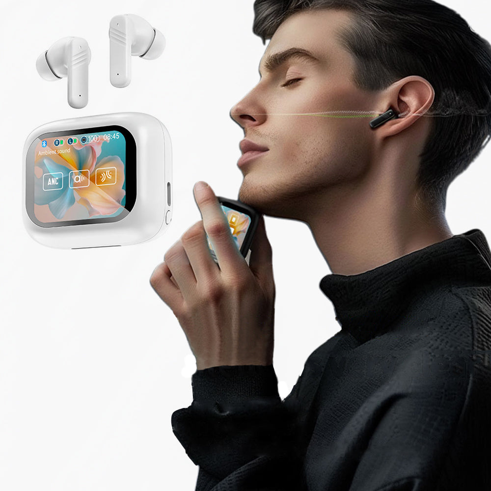 Bluetooth 5.4 Wireless Earbuds with ANC ENC Noise Cancelling and Touch Control