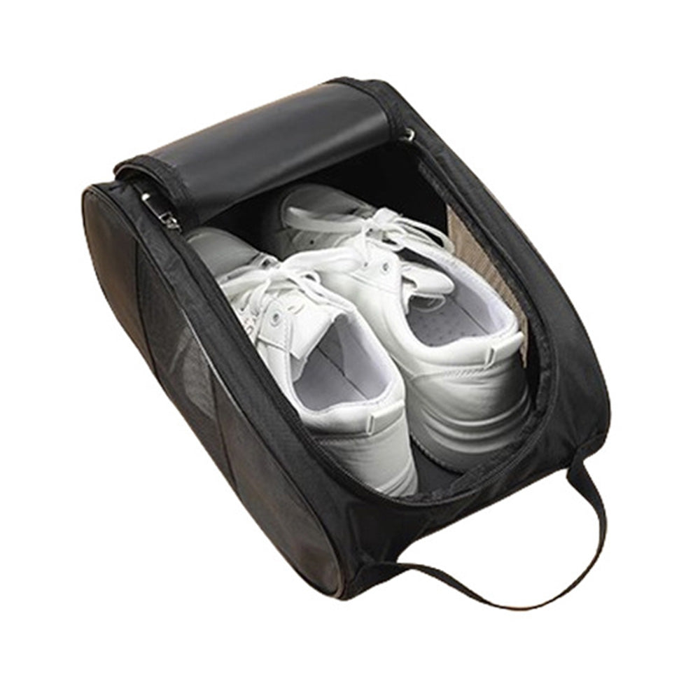Golf Shoe Bag Zipper Sports Shoe Strap Bag with Clasped Strap Handle for Outdoor