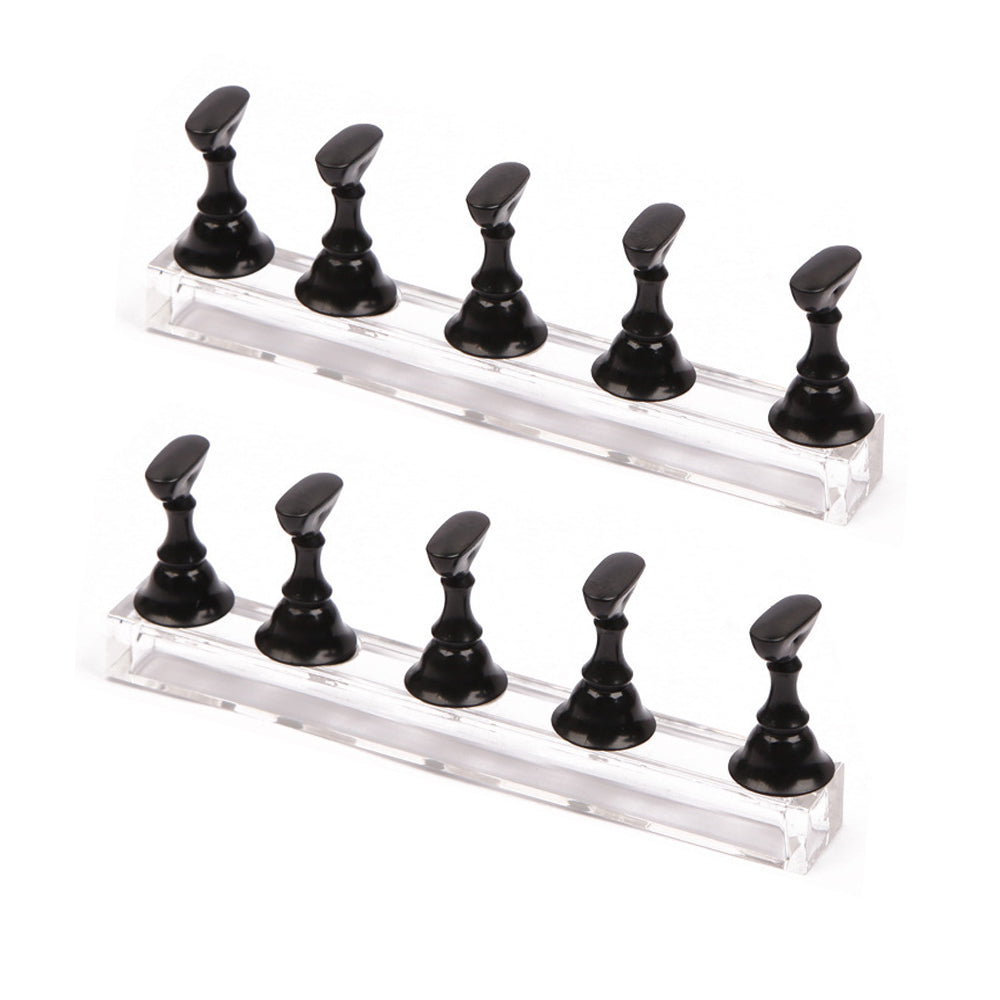 2 Sets Acrylic Magnetic Fake Nails Display Stand for Nails Painting Practices