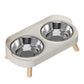 Elevated Double Stainless Steel Pet Food and Water Bowl Set