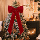 Large Christmas Bow Decoration Velvet Hanging Ornament for Tree Wall Door Holiday Decor