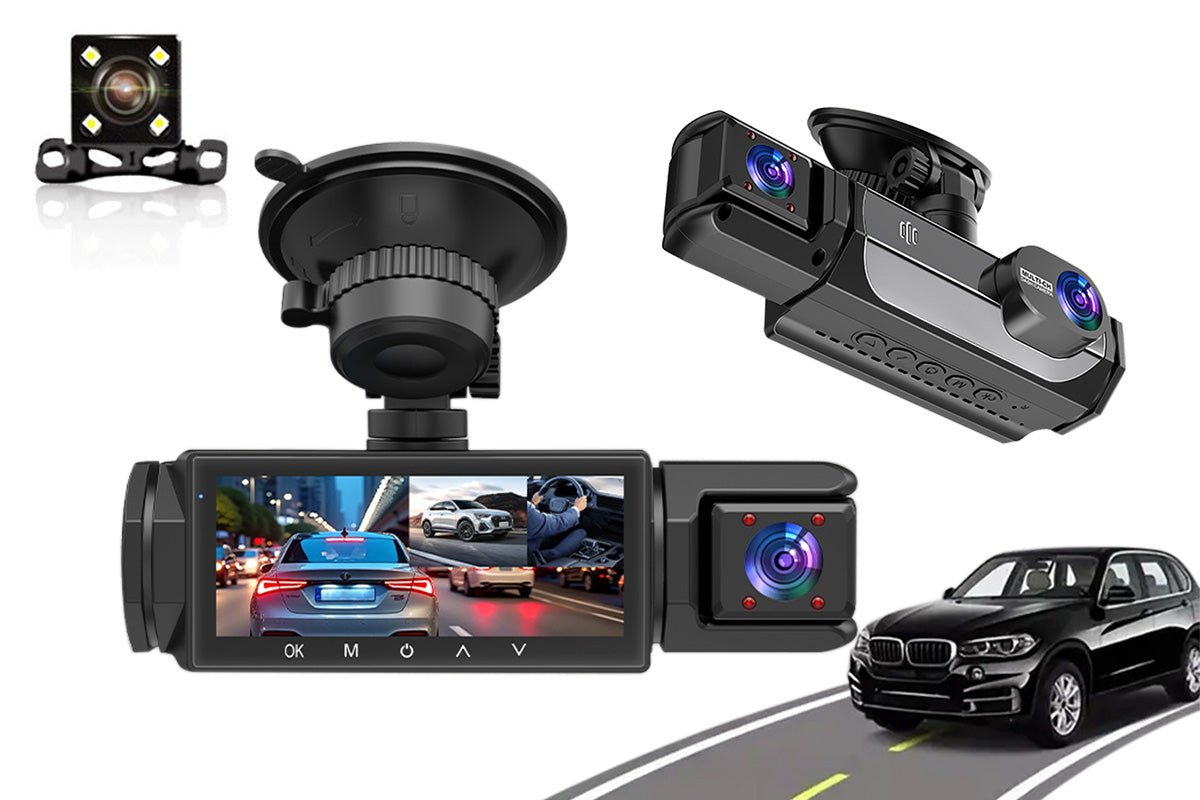 3 in 1 Dash Cam Mini Dash Camera for Cars with Night Vision and Loop Recording