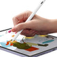 LED Power Display Stylus Pencil for iPad with Palm Rejection and Tilt Sensitivity White