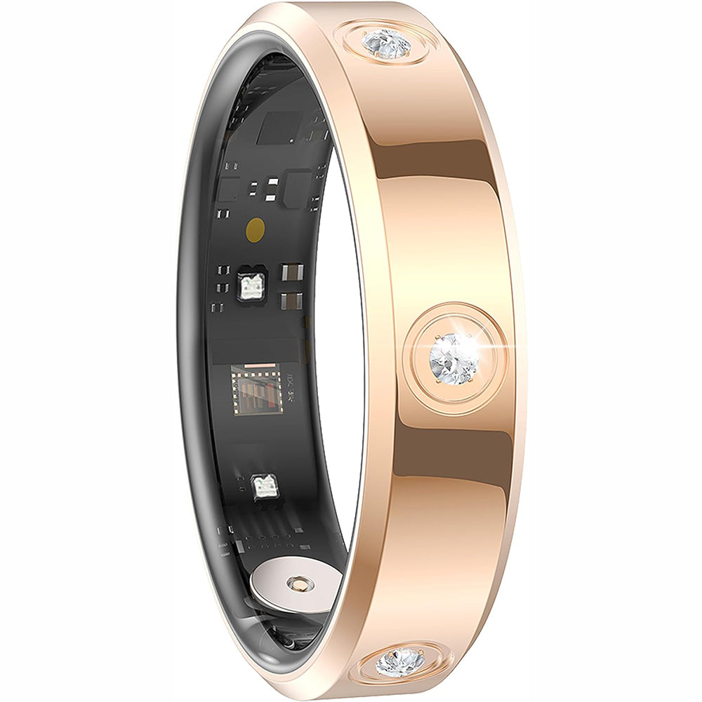 Stainless Steel Smart Ring with Charging Case
