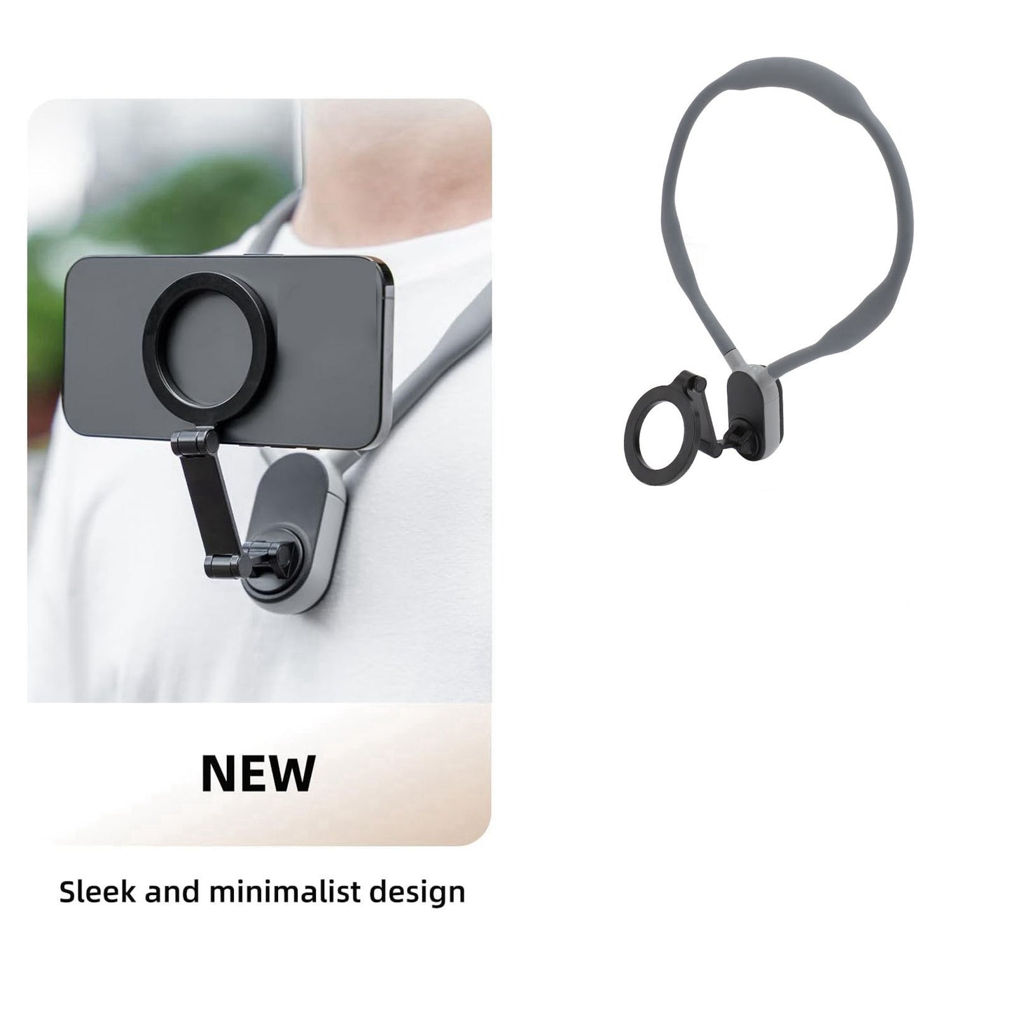 Silicone Quick Release Adhesive Neck Mount Cell Phone Holder Chest Stand for IOS 15 14 13 12 Series Video Recording