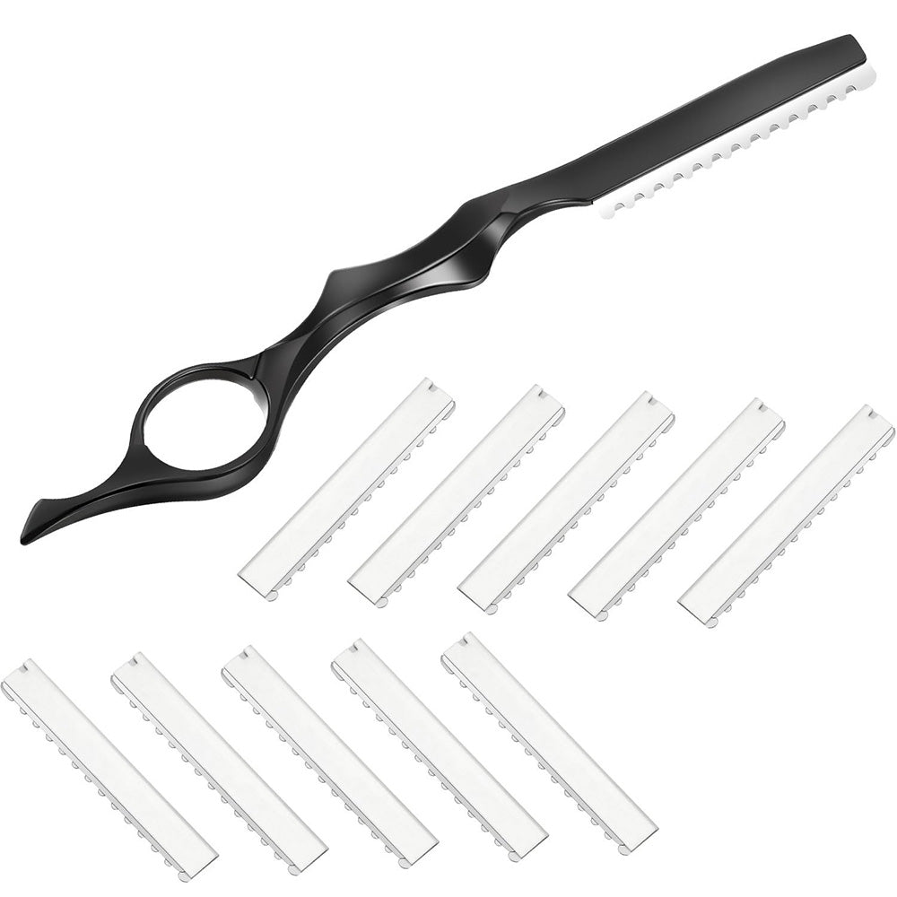 Hair Thinning Razor with 10 Replacement Blades for Professional Salon and Home Use
