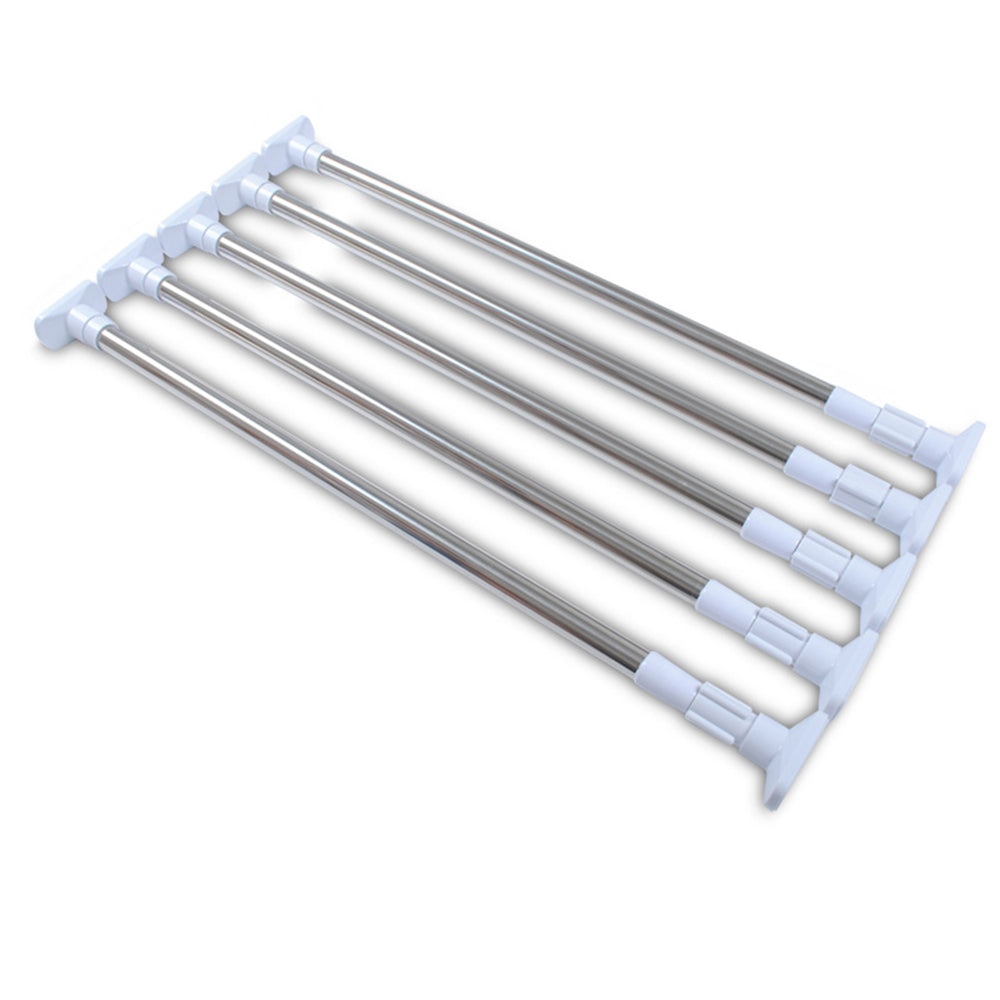 Tool Free Extendable Telescopic Hanger Wardrobe Curtain Rod Towel Rail Pole