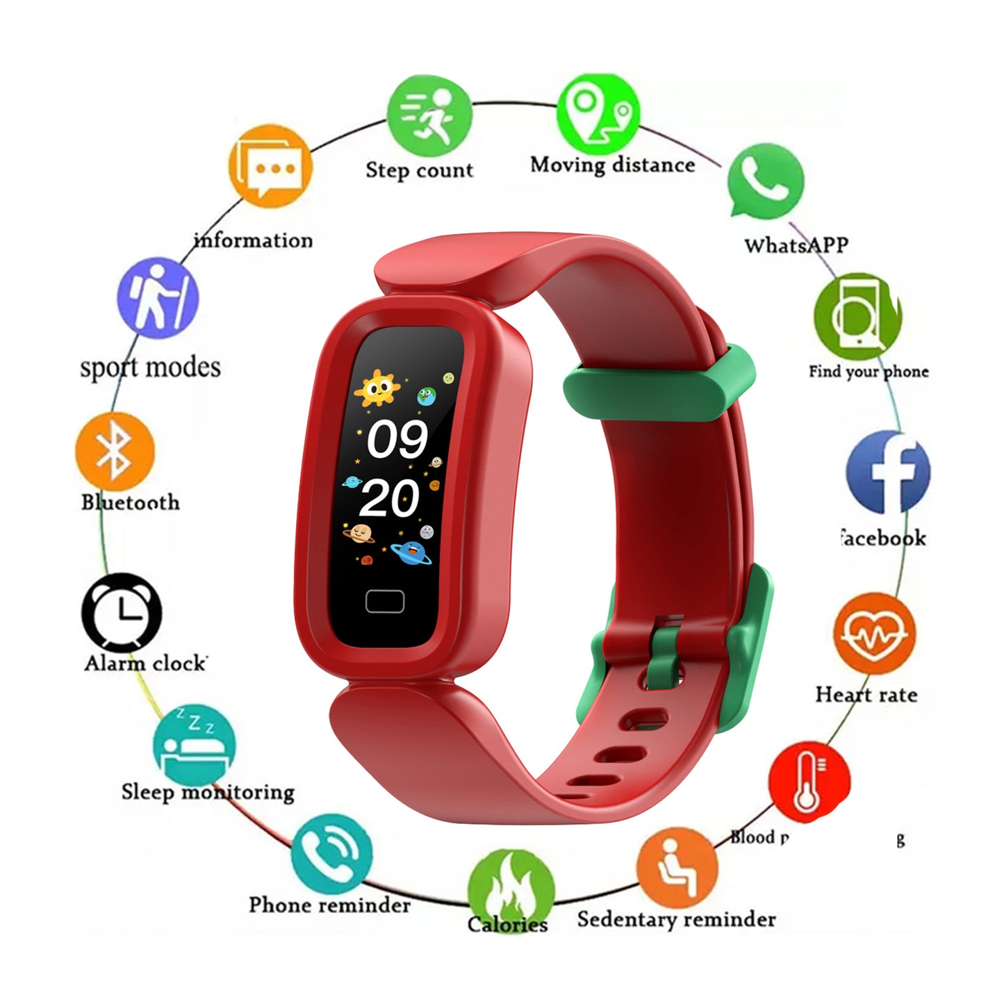 Sports Smart Bracelet Heart Rate Monitor Fitness Tracker Wristband