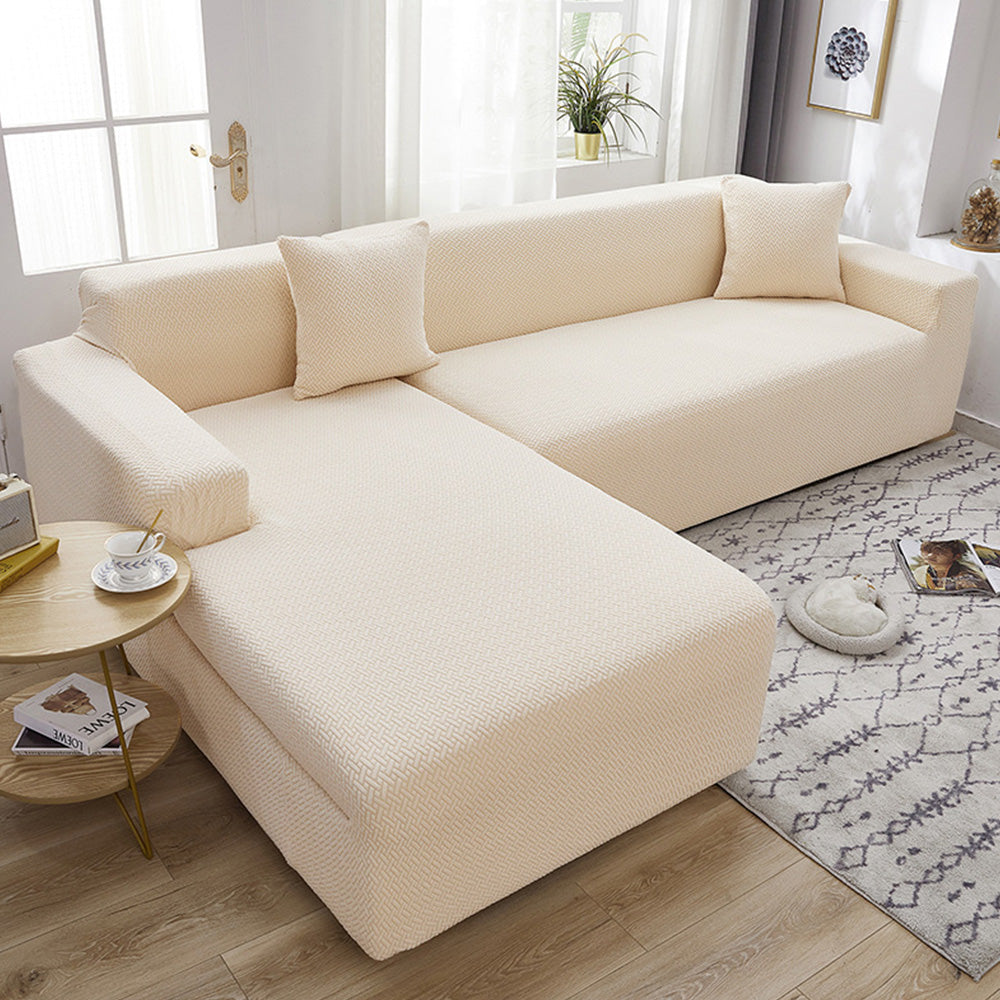 Elastic Full-Cover T-Shaped Jacquard Universal Sofa Slipcover for 1-4 Seater