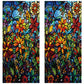 2Pcs Static Cling Windows Film Stained Glass Stickers Flower Decor