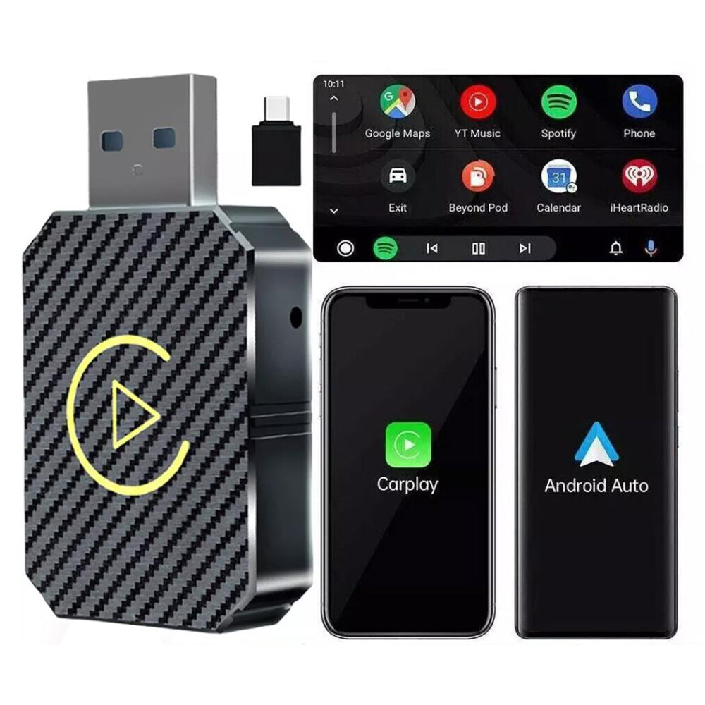 Wireless Android Auto Apple Carplay Adapter USB Car Dongle Connect Box