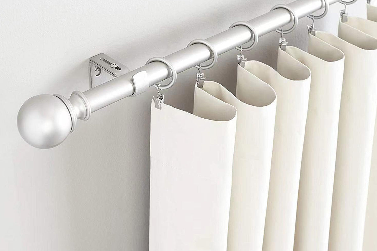 2PCS Curtain Rod Brackets Adjustable Wall Mounts Hang Curtain Rod Holders