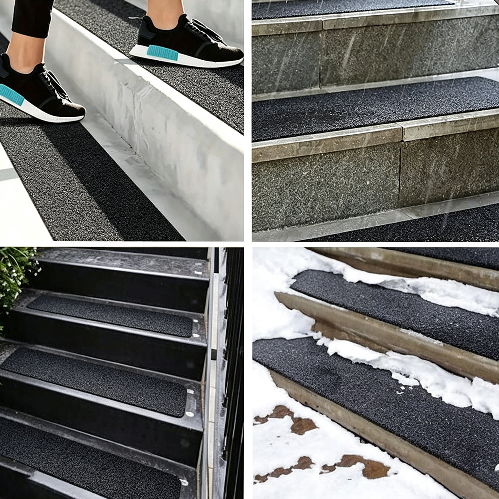 76 x 15cm Outdoor Stair Treads 12 Pack Weather Resistant Exterior Grip Tape Anti Skid Strips