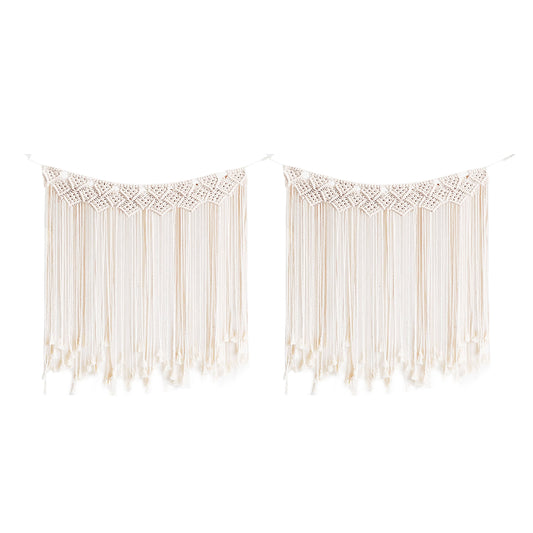 2X 100x115cm Boho Macrame Tapestry Woven Wall Hanging