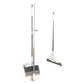 3Pcs Set of Plastic Broom with Foldable Standing Dustpan and Scraper Broom