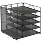 Metal File Organizer Rack Desktop Storage Shelf for Office Home