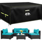 Outdoor Furniture Cover 600D Heavy Duty Waterproof Patio Table and Chair Set Cover with Windproof Straps