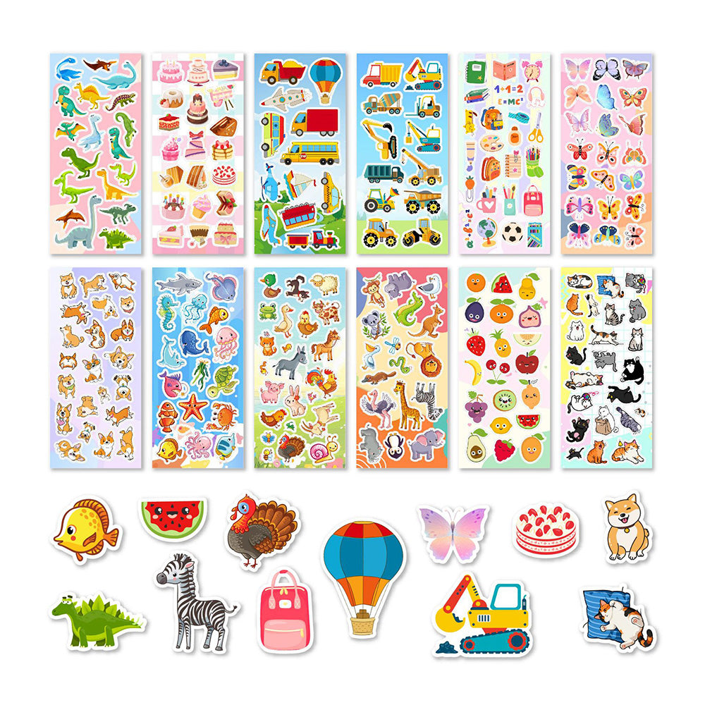 24 Sheets Cute Stickers for DIY School Supplies Luggage Bike