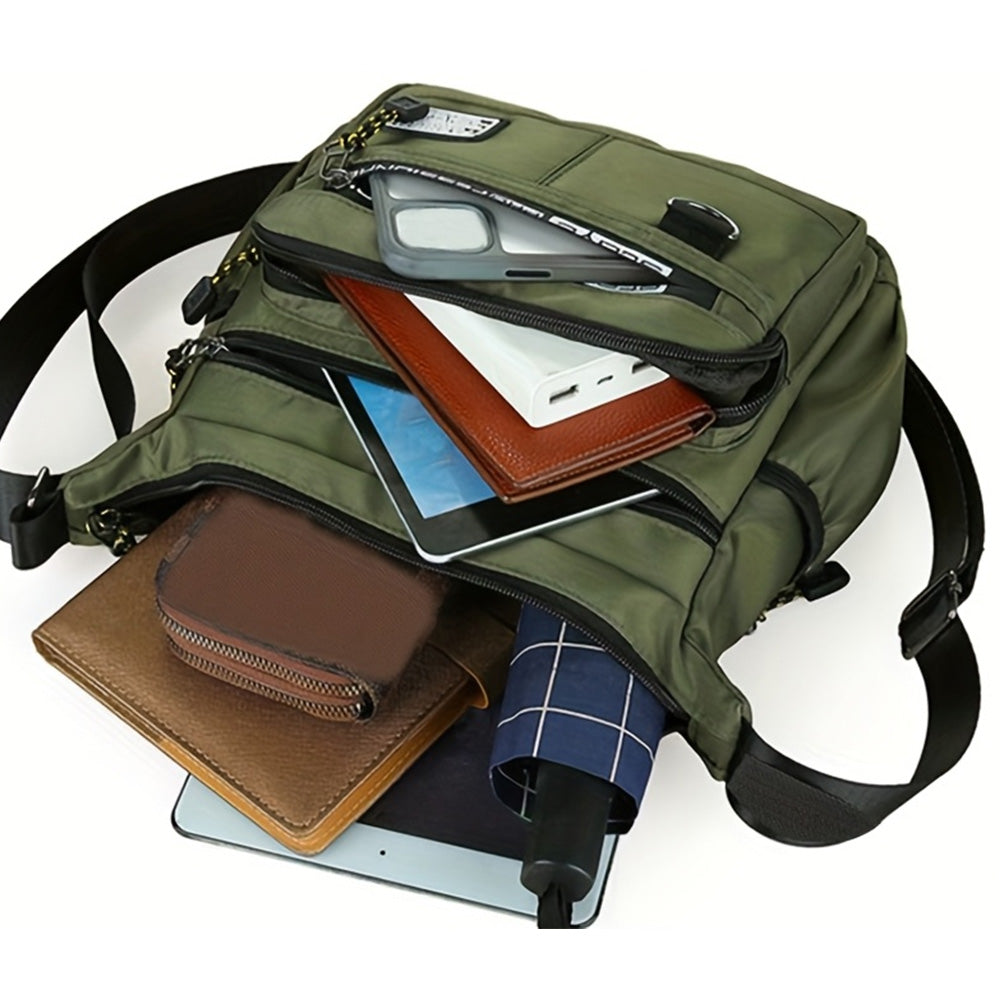 Multi-Pocket Men's Crossbody Shoulder Bag for Outdoor Travel and Commuting