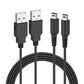 3 USB Charging Cables Compatible with Nintendo 3DS XL 2DS XL DSi