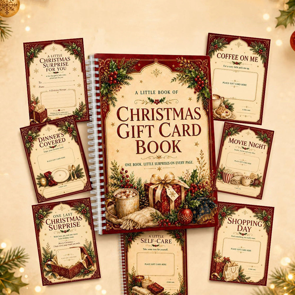 DIY Christmas Gift Card Book with Spiral Binding and Handwritten Notes