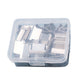 2Pcs Portable Clip Stapler with 100 Reusable Clips Push Style Paper Clamp for Office School Home